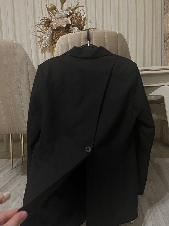 Düğmeli Siyah Kadın Blazer Ceket - Görsel 4