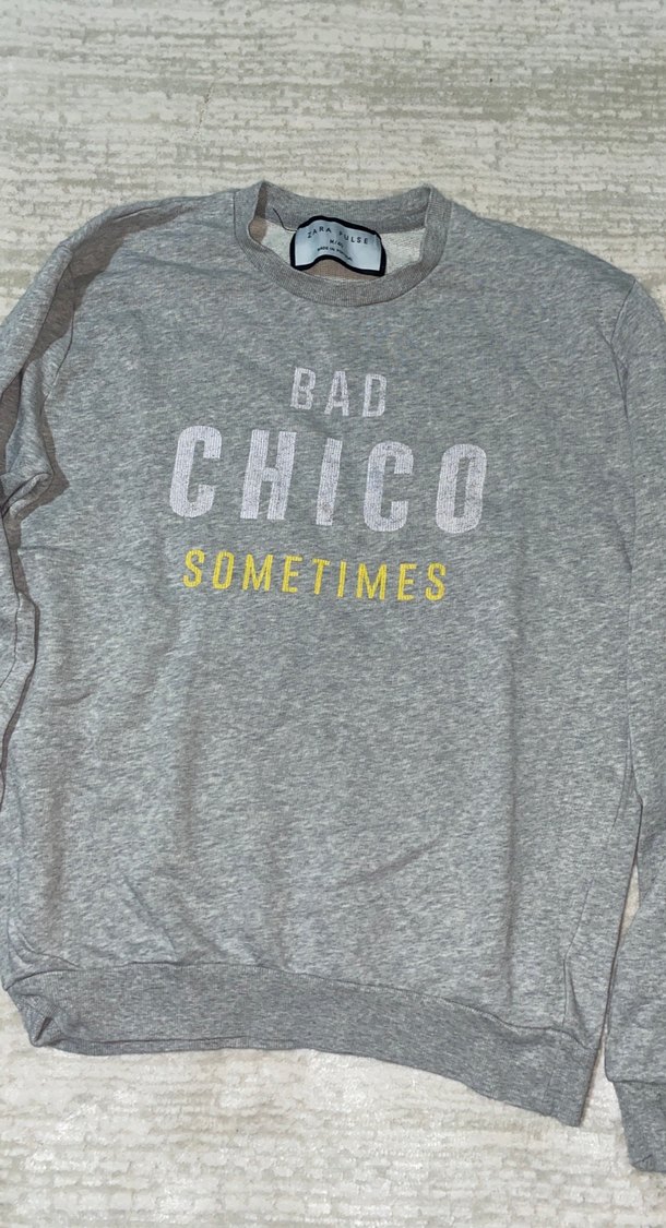 Gri Pamuklu Uzun Kollu Baskılı Sweatshirt - Görsel 2