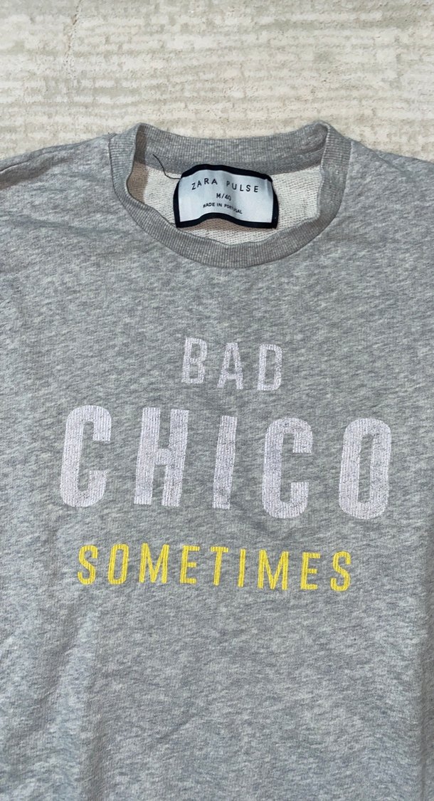 Gri Pamuklu Uzun Kollu Baskılı Sweatshirt - Görsel 3