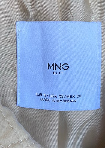 s Beden camel Renk Bej Uzun Kol Düğmeli Kadın Trençkot MANGO S