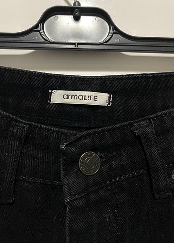 Siyah Bol Kesim Kadın Kot Pantolon - Görsel 3