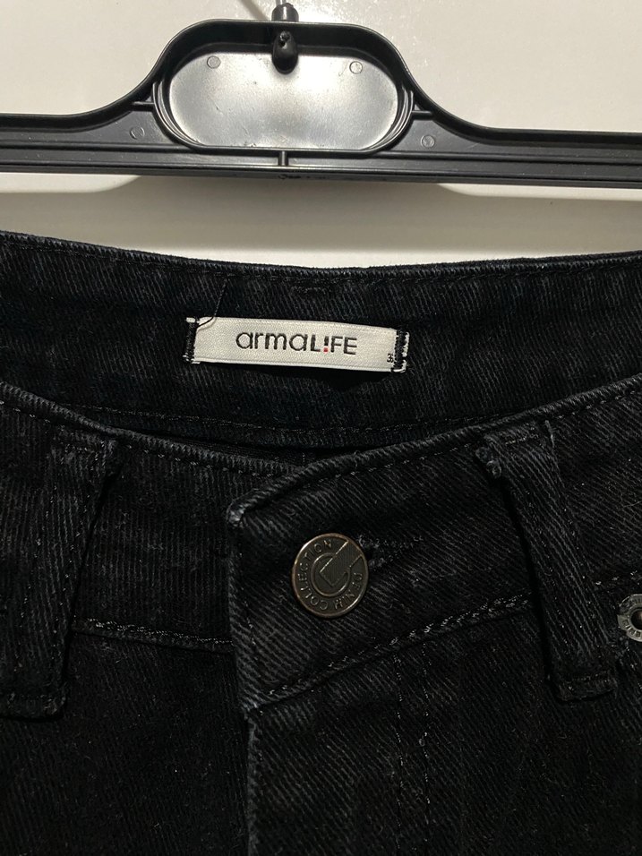 Siyah Bol Kesim Kadın Kot Pantolon - Görsel 3