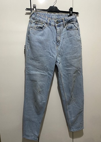 Kadın Mavi Bol Kesim Denim Jean - Görsel 4