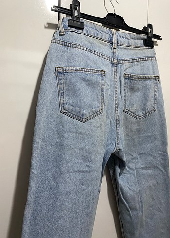 Kadın Mavi Bol Kesim Denim Jean - Görsel 5