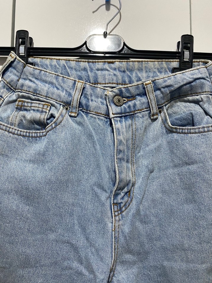 Kadın Mavi Bol Kesim Denim Jean - Görsel 2