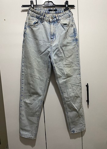 Mavi  Bol Kesim Kadın Kot Pantolon 24 Beden - Görsel 3