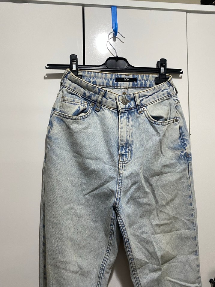 Mavi  Bol Kesim Kadın Kot Pantolon 24 Beden - Görsel 2