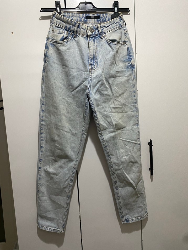 Mavi  Bol Kesim Kadın Kot Pantolon 24 Beden - Görsel 3