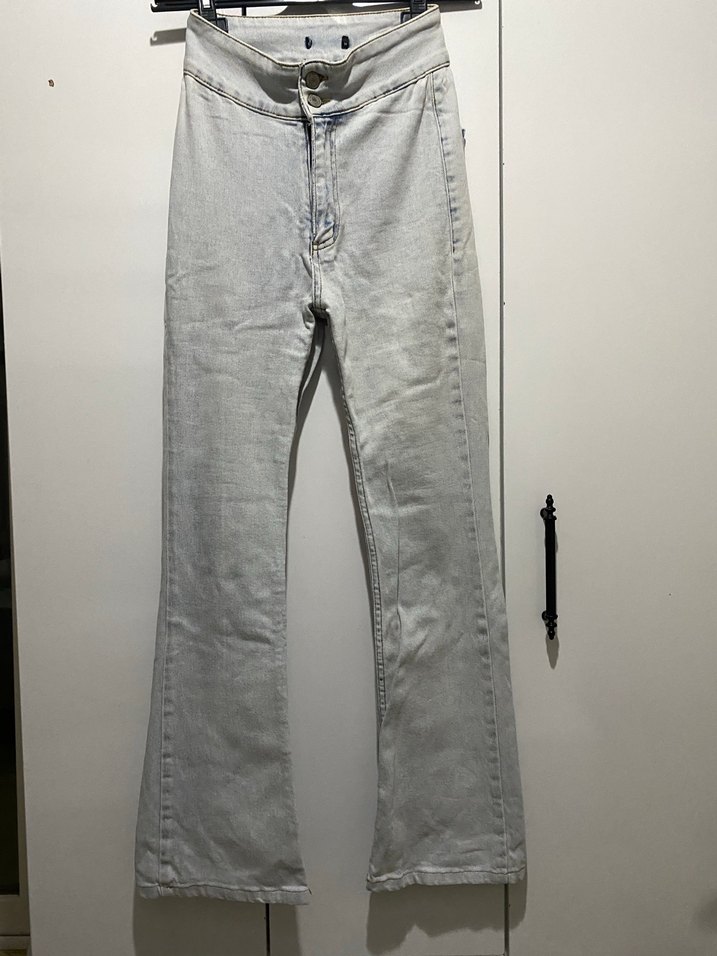 buz mavisi Düğmeli Kadın Jean 24/34 beden - Görsel 2