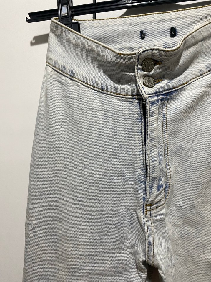 buz mavisi Düğmeli Kadın Jean 24/34 beden - Görsel 4