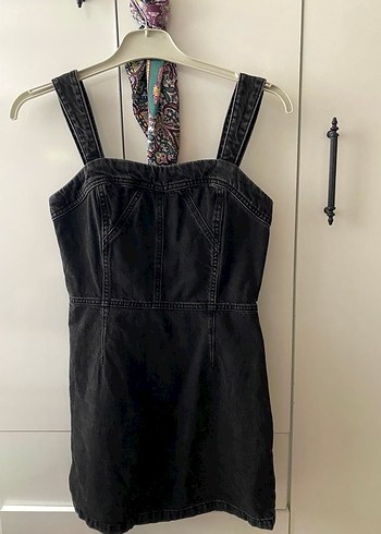 Siyah Kot Midi Elbise - Görsel 2