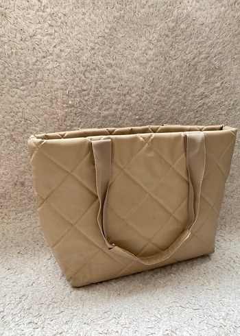 Bej Fermuarlı Kadın Omuz Çantası - Görsel 2