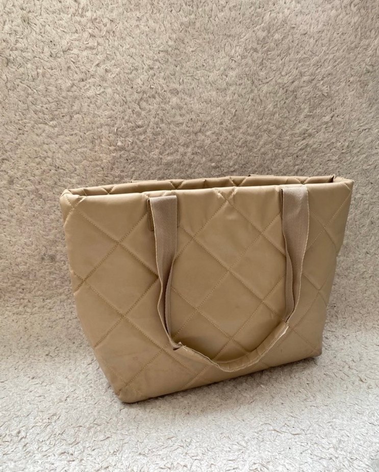 Bej Fermuarlı Kadın Omuz Çantası - Görsel 2