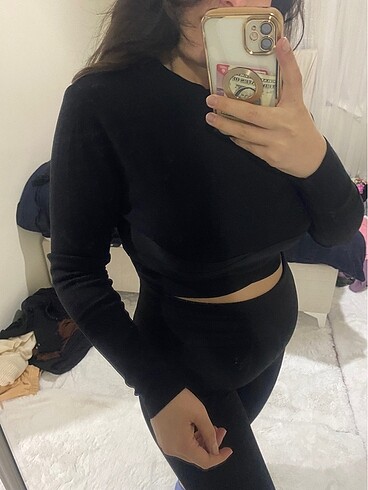 s Beden siyah Renk Koton crop