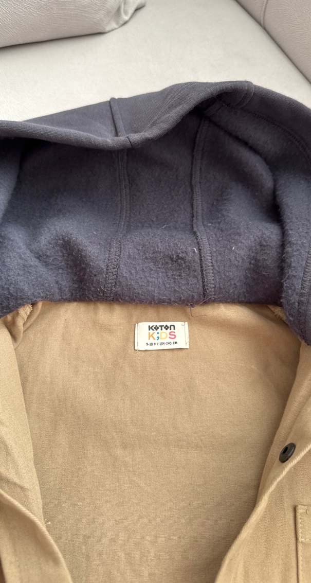 Bej Kapüşonlu Erkek Keten Trençkot - Görsel 2