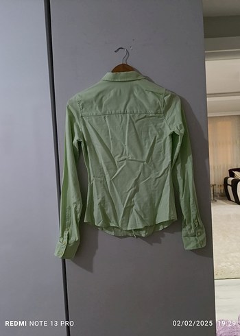 Y2K Abercrombie&Fitch Düğmeli Yeşil Uzun Kollu Kadın Gömlek - Görsel 4