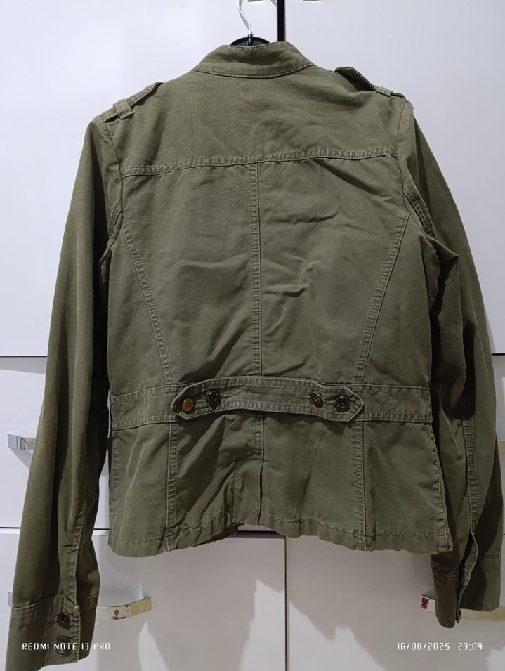 Y2K Haki Düğmeli Kadın Ceket - Görsel 5
