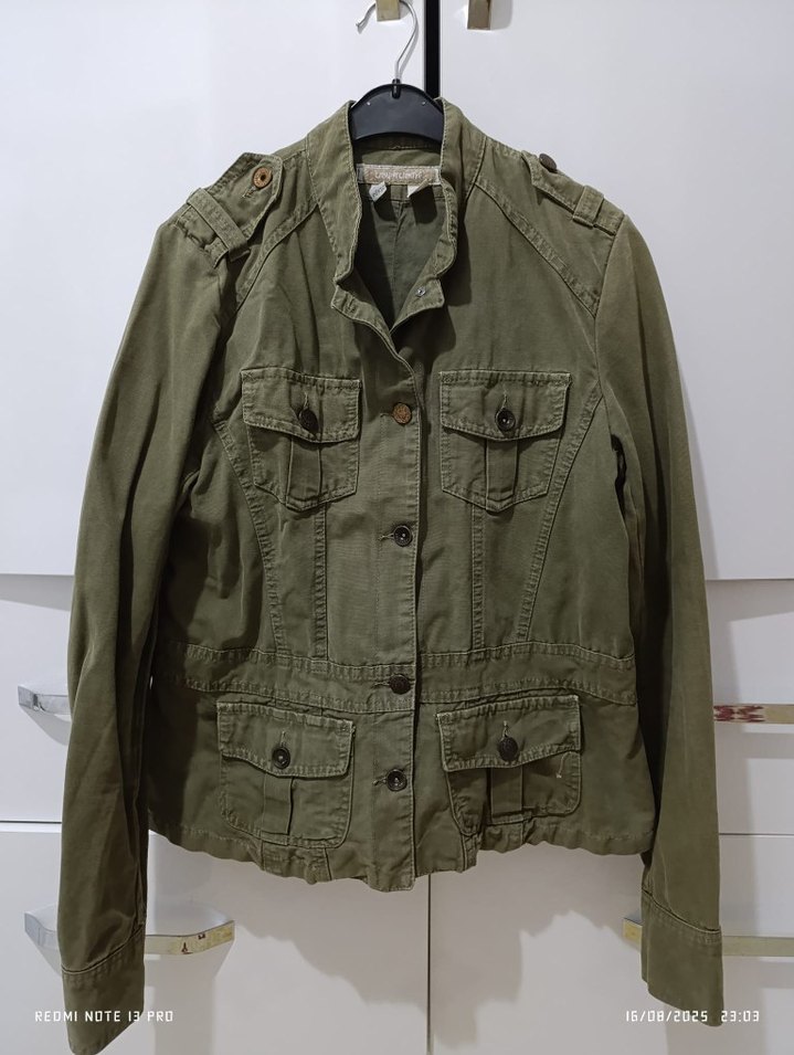 Y2K Haki Düğmeli Kadın Ceket - Görsel 2