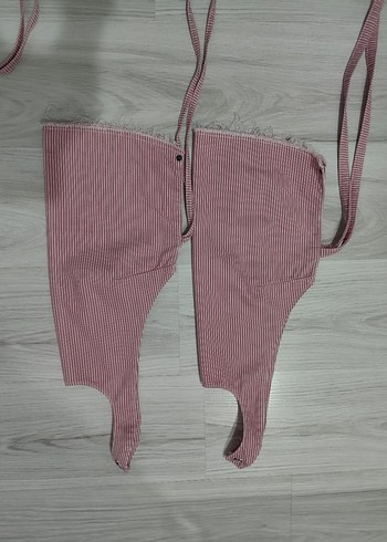 Pull&Bear 100% Pamuklu Arkadan Bağlamalı Kot Üst Büstiyer - Görsel 7