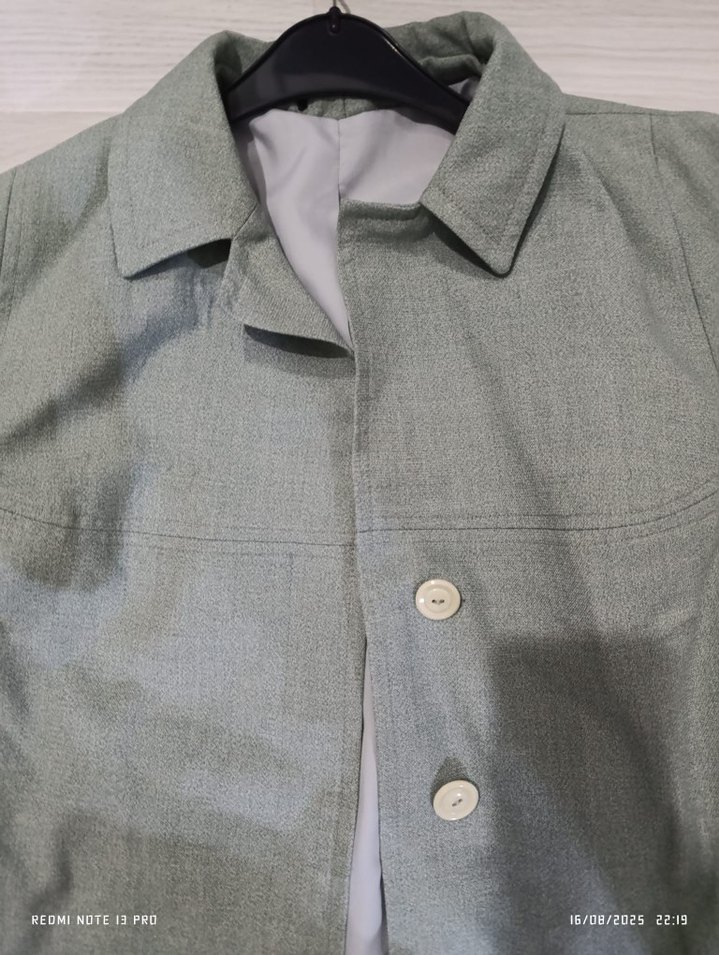 Kadın Su Yeşili Beli Kuşaklı Uzun Klasik Trençkot Kaban - Görsel 3