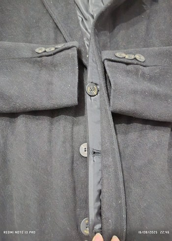 Siyah Midi Erkek Ofis Klasik Palto - Görsel 8