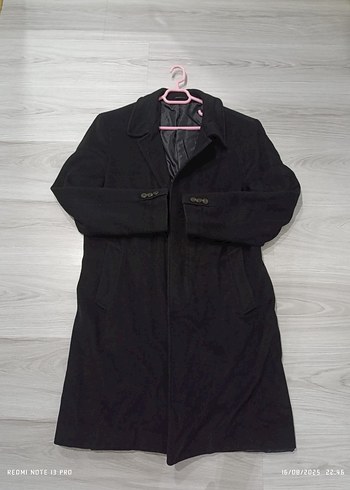 Siyah Midi Erkek Ofis Klasik Palto - Görsel 2