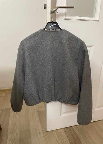 Zara Zara Gri Kısa Kadın Fermuarlı Mont