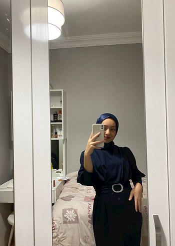 Uzun Kollu Siyah Kadın Elbise - Görsel 4