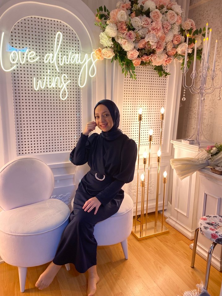 Uzun Kollu Siyah Kadın Elbise - Görsel 2