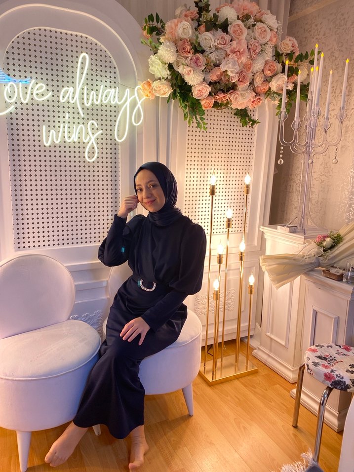 Uzun Kollu Siyah Kadın Elbise - Görsel 3