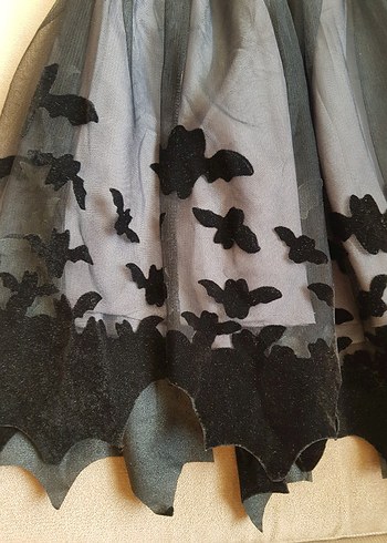 H&M siyah  halloween temalı Kız tütü etek ve maske - Görsel 2