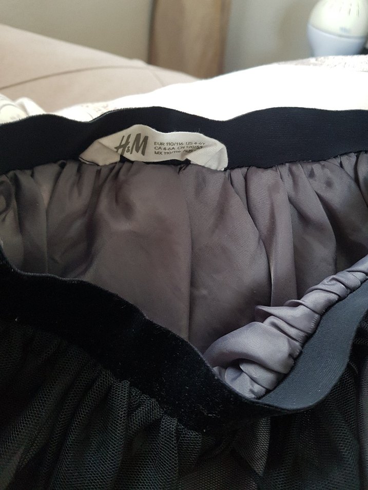 H&M siyah  halloween temalı Kız tütü etek ve maske - Görsel 5