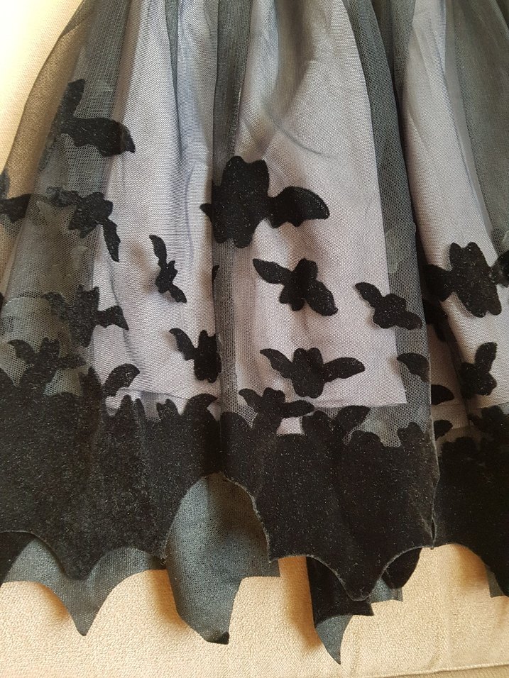 H&M siyah  halloween temalı Kız tütü etek ve maske - Görsel 2