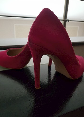 Divares Pembe Süet Stiletto Topuklu Kadın Ayakkabı - Görsel 2