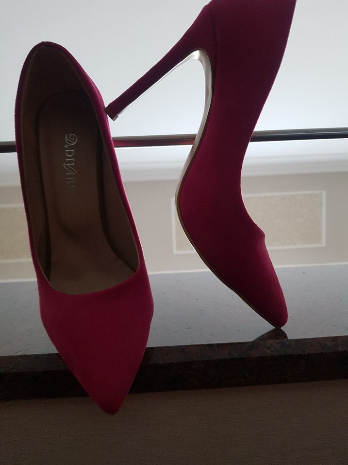 Divares Pembe Süet Stiletto Topuklu Kadın Ayakkabı - Görsel 3