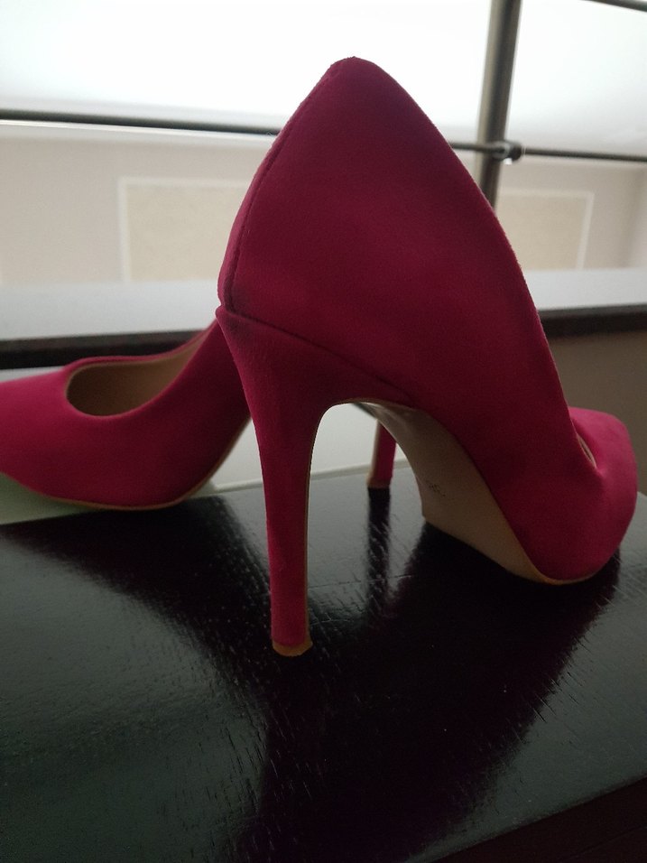 Divares Pembe Süet Stiletto Topuklu Kadın Ayakkabı - Görsel 2