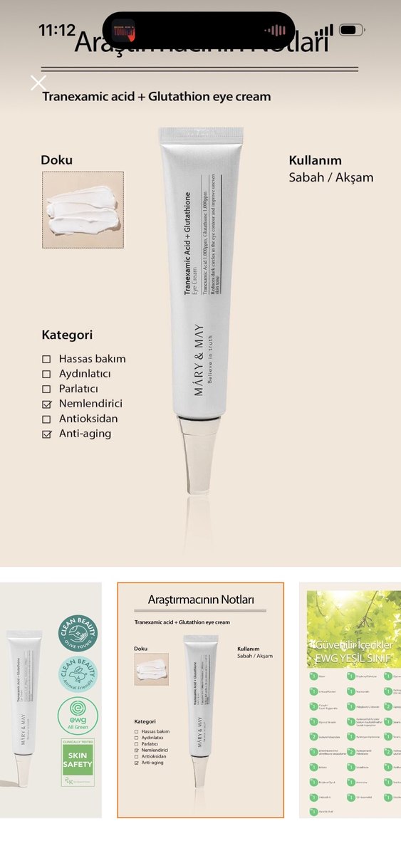 Mary & May Aydınlatıcı Göz Kremi 30g - Görsel 3