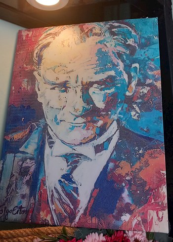 Beden Renkli Atatürk Portresi Tablosu 30×40