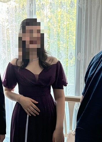 m Beden Nişan elbisesi abiye mor