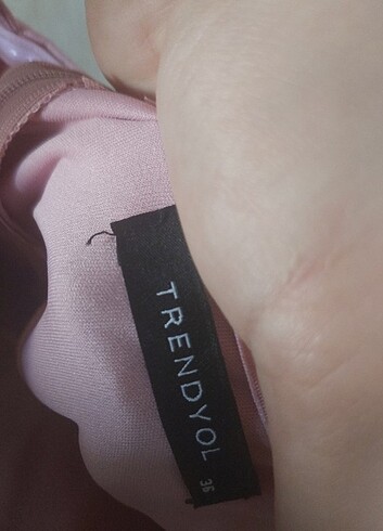 36 Beden Pudra pembe midi elbise