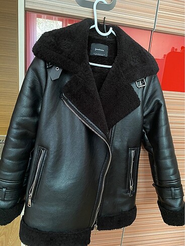 Stradivarius Stradivarus İçi suni deri biker ceket