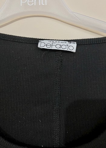 m Beden Siyah V Yaka Kısa Crop Top