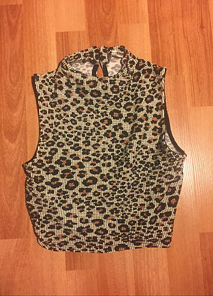 s Beden Leopar crop top