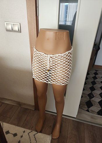 Bej Mini Dantel Detaylı Kadın Pareo - Görsel 3