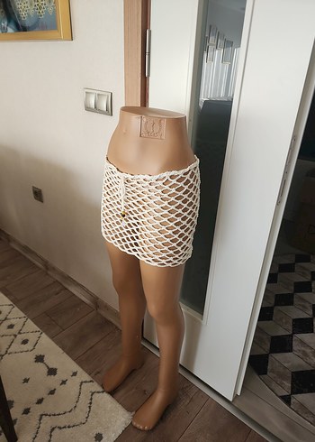 Bej Mini Dantel Detaylı Kadın Pareo - Görsel 4