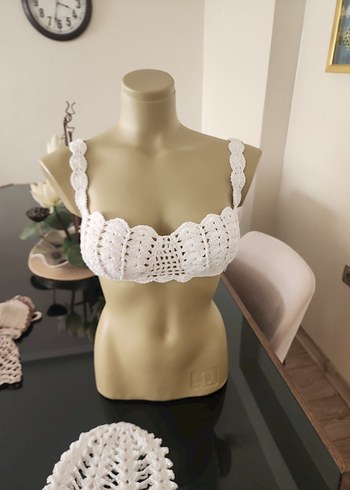 Dantel Detaylı Beyaz Straplez Büstiyer ve bere fiyati 36 beden - Görsel 8
