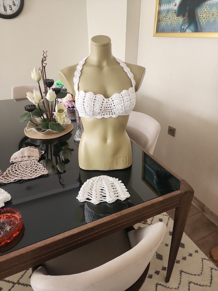 Dantel Detaylı Beyaz Straplez Büstiyer ve bere fiyati 36 beden - Görsel 2