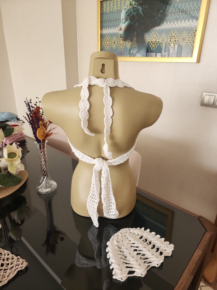 Dantel Detaylı Beyaz Straplez Büstiyer ve bere fiyati 36 beden - Görsel 5