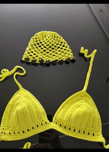 Sarı Örgü İpli Kadın Bikini Takımı - Görsel 3