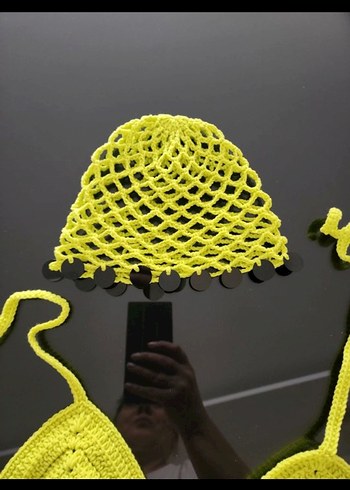 Sarı Örgü İpli Kadın Bikini Takımı - Görsel 2